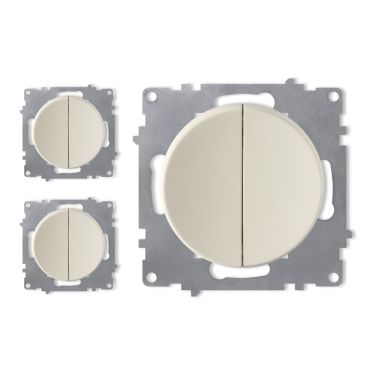 Interrupteur double, 1 voie (pack de 3)-"Beige 3 piéces"