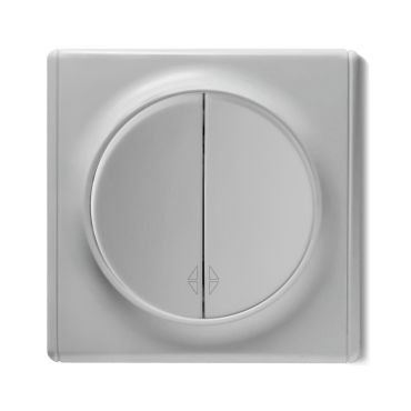 Interrupteur va-et-vient, double, encastré, avec plaque de finition Florence-"Gris"