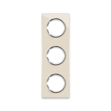 Plaque de finition en verre Garda, 3 postes, vertical-"Beige"