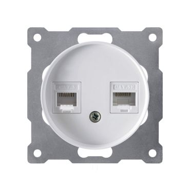 Prise double 2xRJ45, Cat.5e UTP-"Blanc"