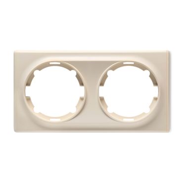 Plaque de finition Florence en plastique, 2 postes-"Beige"