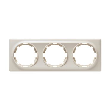 Plaque de finition Florence en plastique, 3 postes-"Beige"