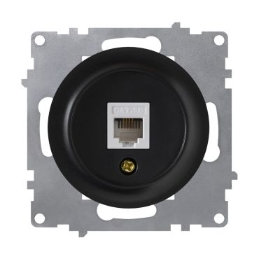 Prise réseau RJ45, prise réseau 1xRJ45, CAT5e, encastrée, sans cadre-"Noir"