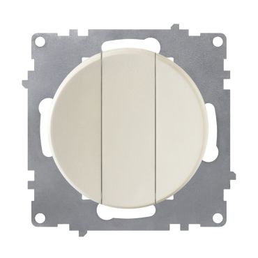 Interrupteur triple, simple allumage, témoin lumineux,  1 voie, encastré, sans cadre-"Beige"