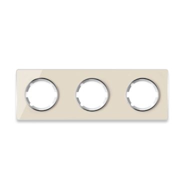 Plaque de finition Garda en verre,  horizontal, 3 postes-"Beige"