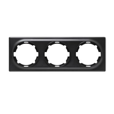 Plaque de finition Florence en plastique, 3 postes-"Noir"