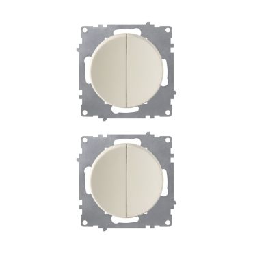 Interrupteur double, 1 voie (pack de 2)-"Beige 2 piéces"